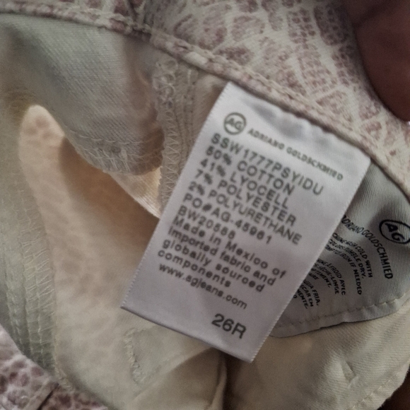 AG Adriano Goldchmied The Farrah Skinny Ankle Snakeskin Print SZ 26 R - Picture 10 of 11